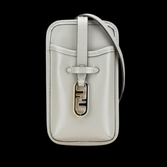 Grey Leather Fendi Shoulder Bag