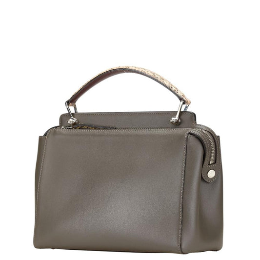 Grey Leather Fendi Shoulder Bag
