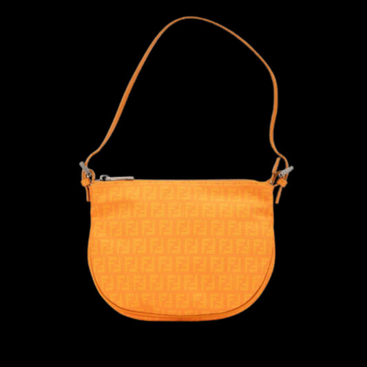 Orange Canvas Fendi Shoulder Bag