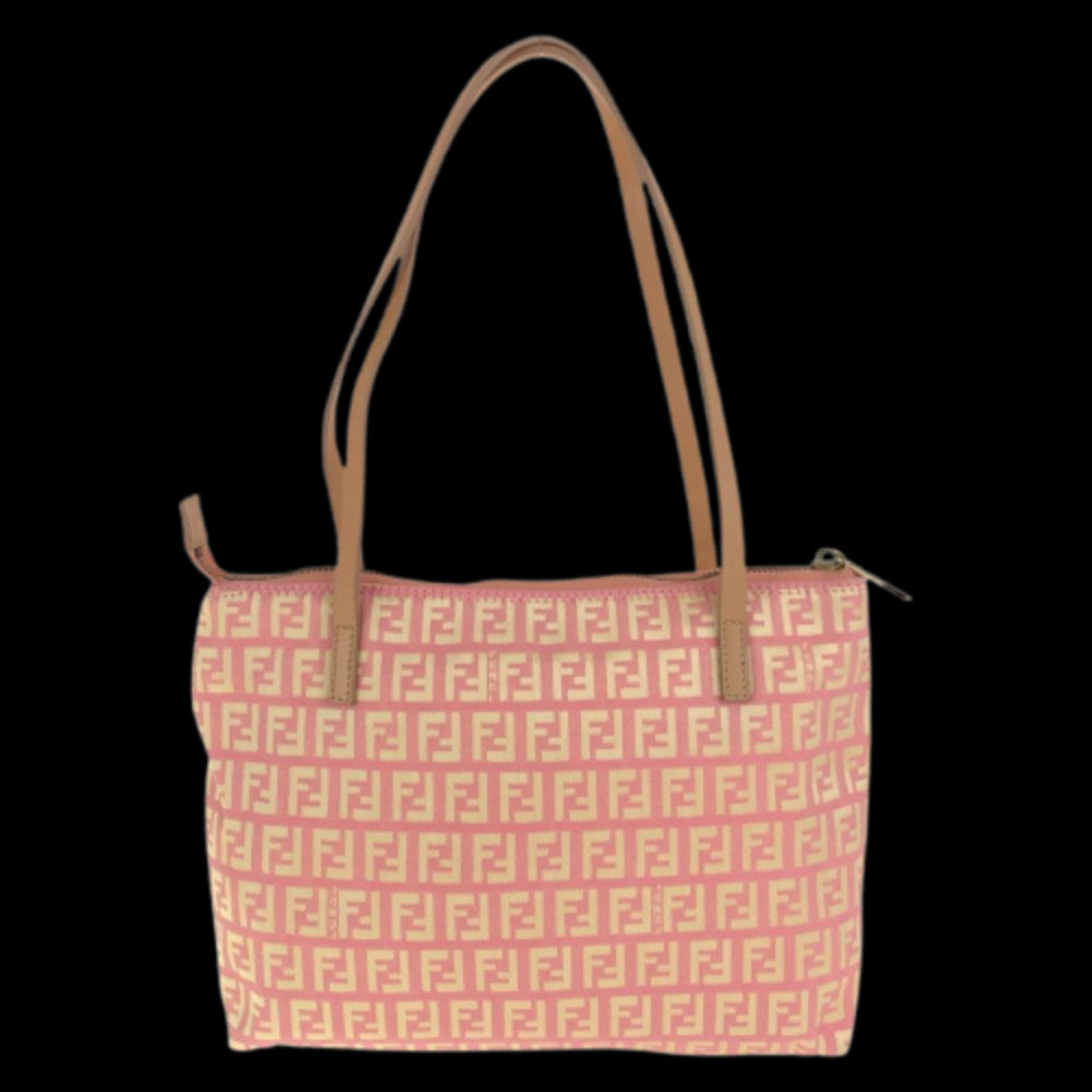 Pink Canvas Fendi Shoulder Bag