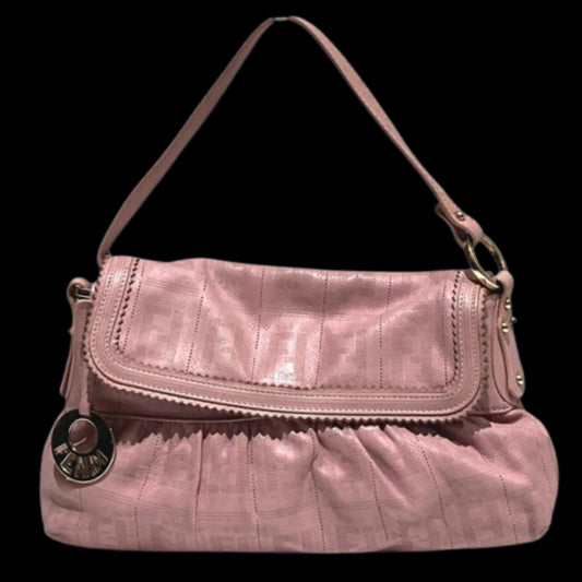 Pink Canvas Fendi Shoulder Bag