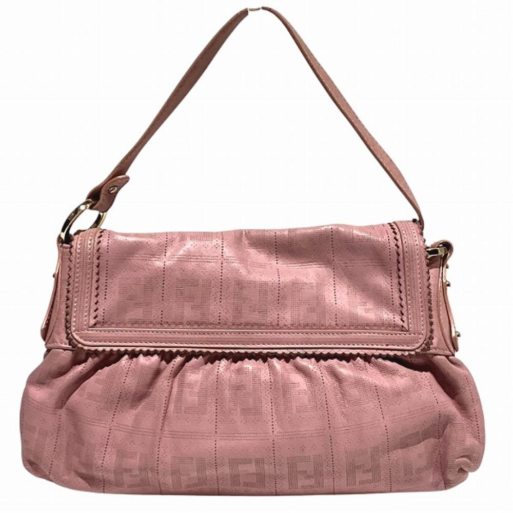 Pink Canvas Fendi Shoulder Bag