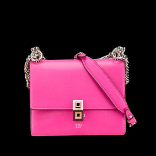 Pink Leather Fendi Shoulder Bag