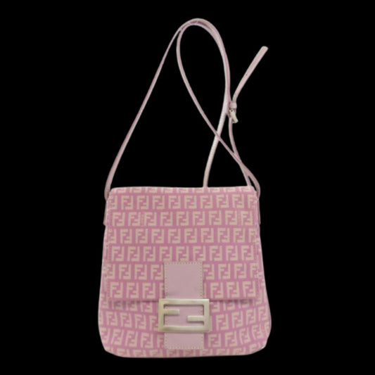 Purple Canvas Fendi Shoulder Bag