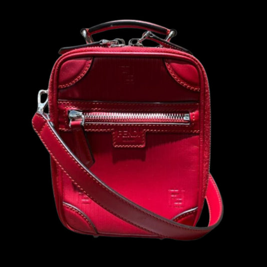 Red Canvas Fendi Crossbody Bag