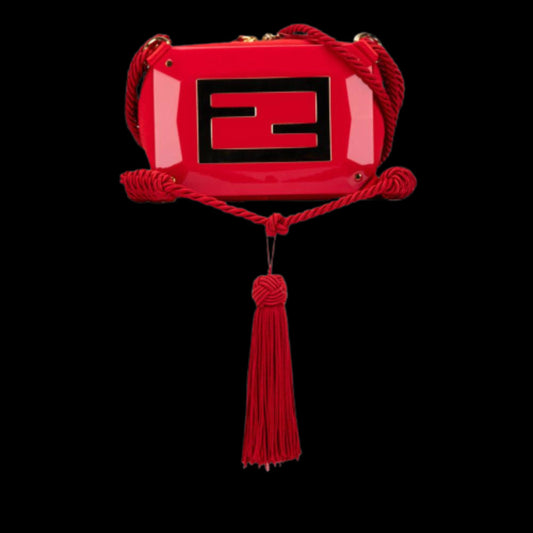 Red Fabric Fendi Crossbody Bag
