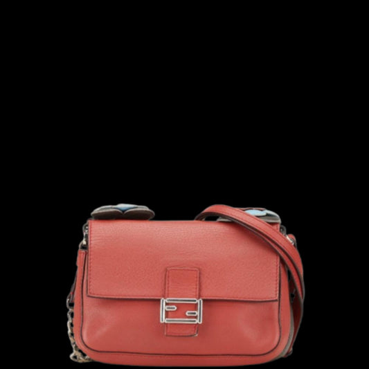 Red Leather Fendi Crossbody Bag