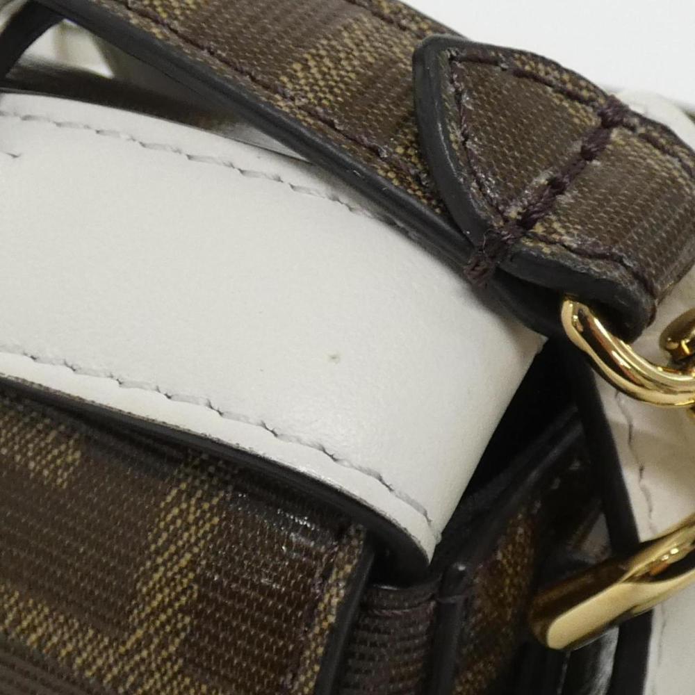 White Coated Canvas Fendi Shoulder Bag
