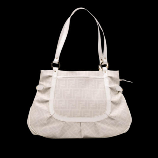 White Fabric Fendi Tote