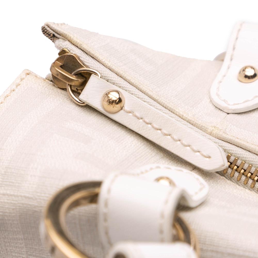 White Fabric Fendi Tote