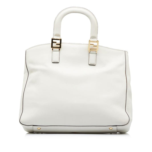 White Leather Fendi Tote
