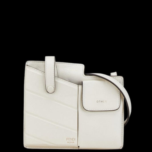 White Leather Fendi Crossbody Bag