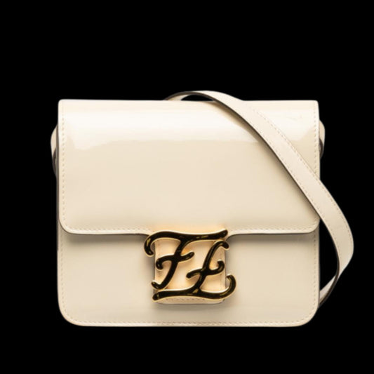 White Leather Fendi Baguette