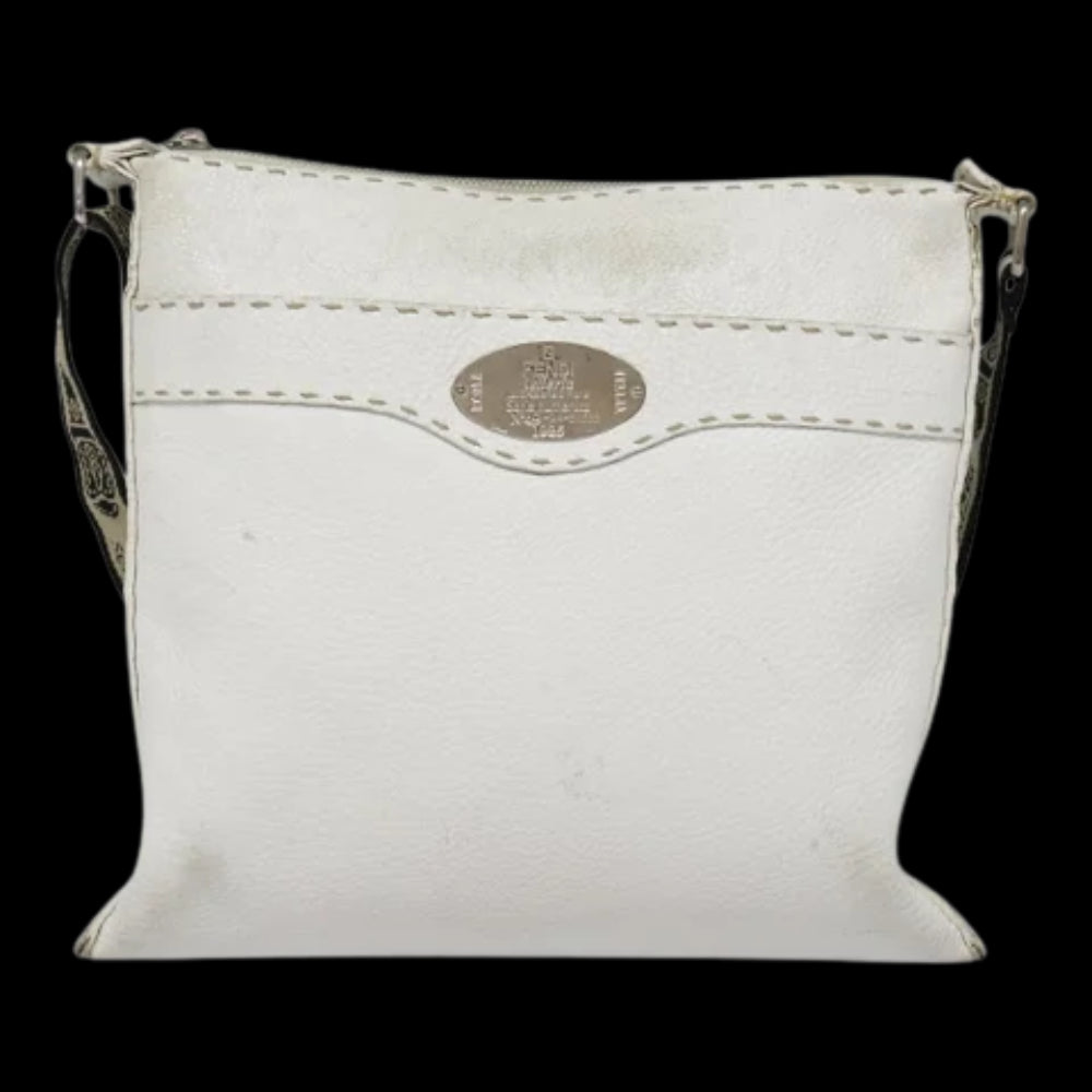 White Leather Fendi Shoulder Bag