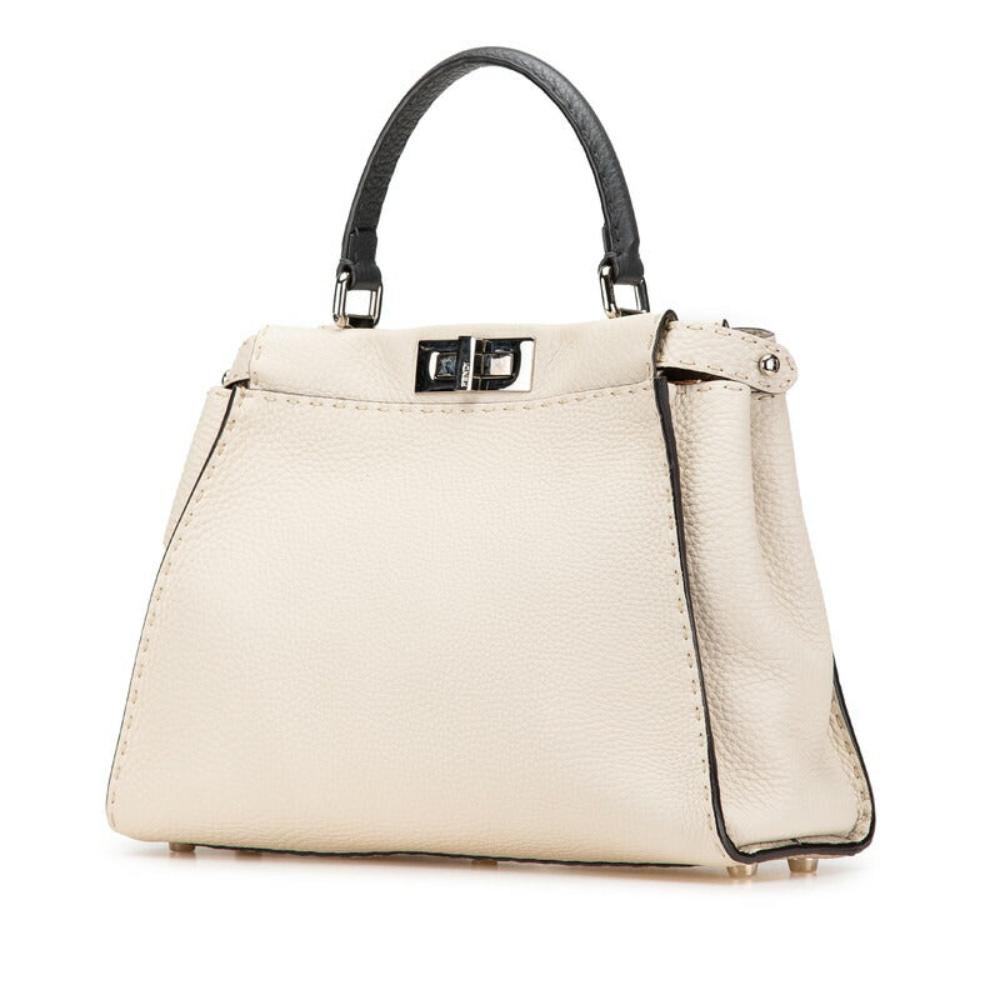 White Leather Fendi Peekaboo