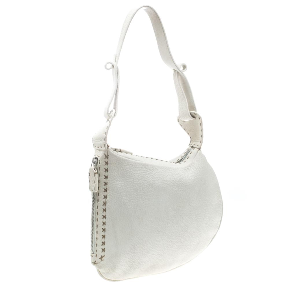 White Leather Fendi Shoulder Bag