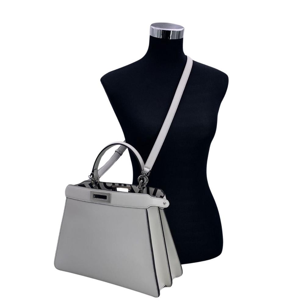 White Leather Fendi Peekaboo