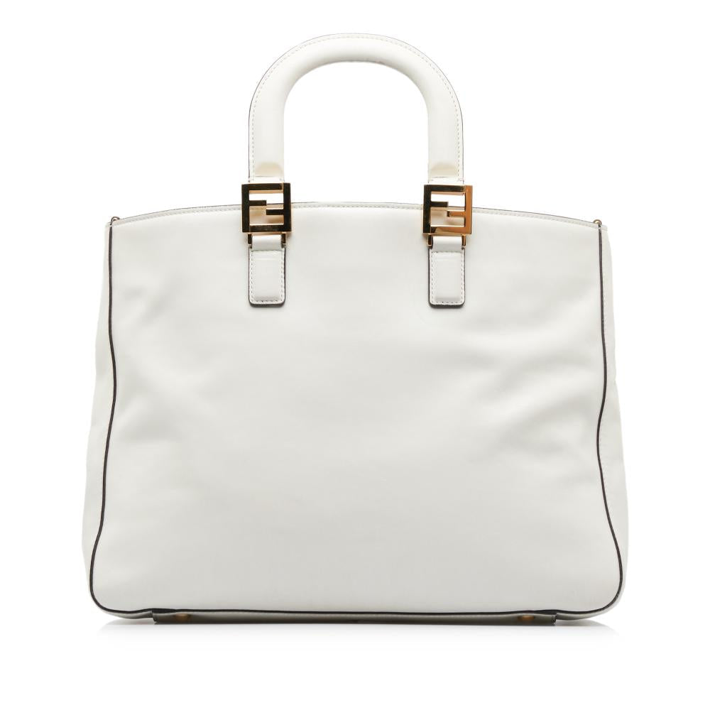 White Leather Fendi Tote