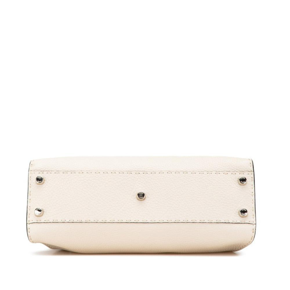 White Leather Fendi Peekaboo