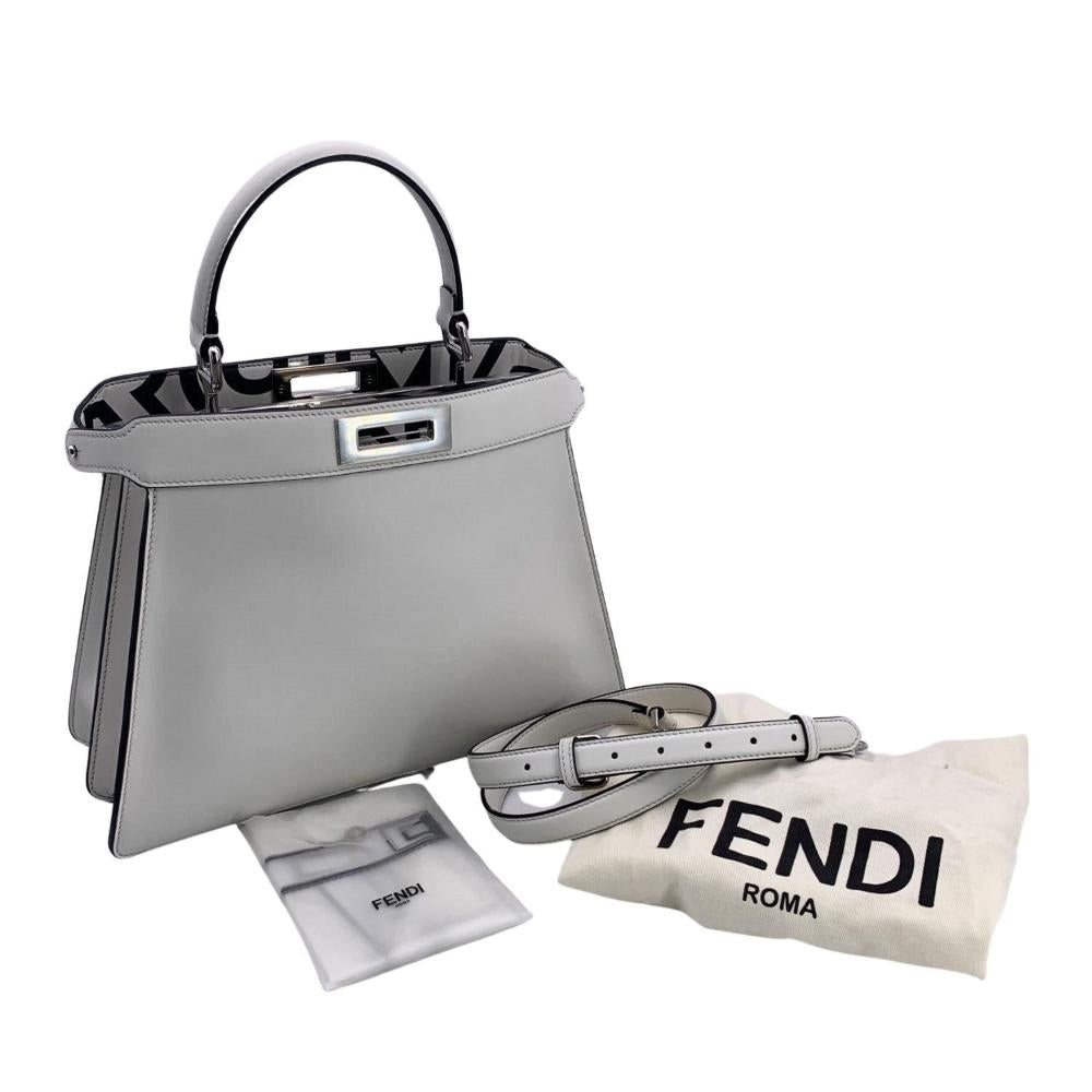 White Leather Fendi Peekaboo