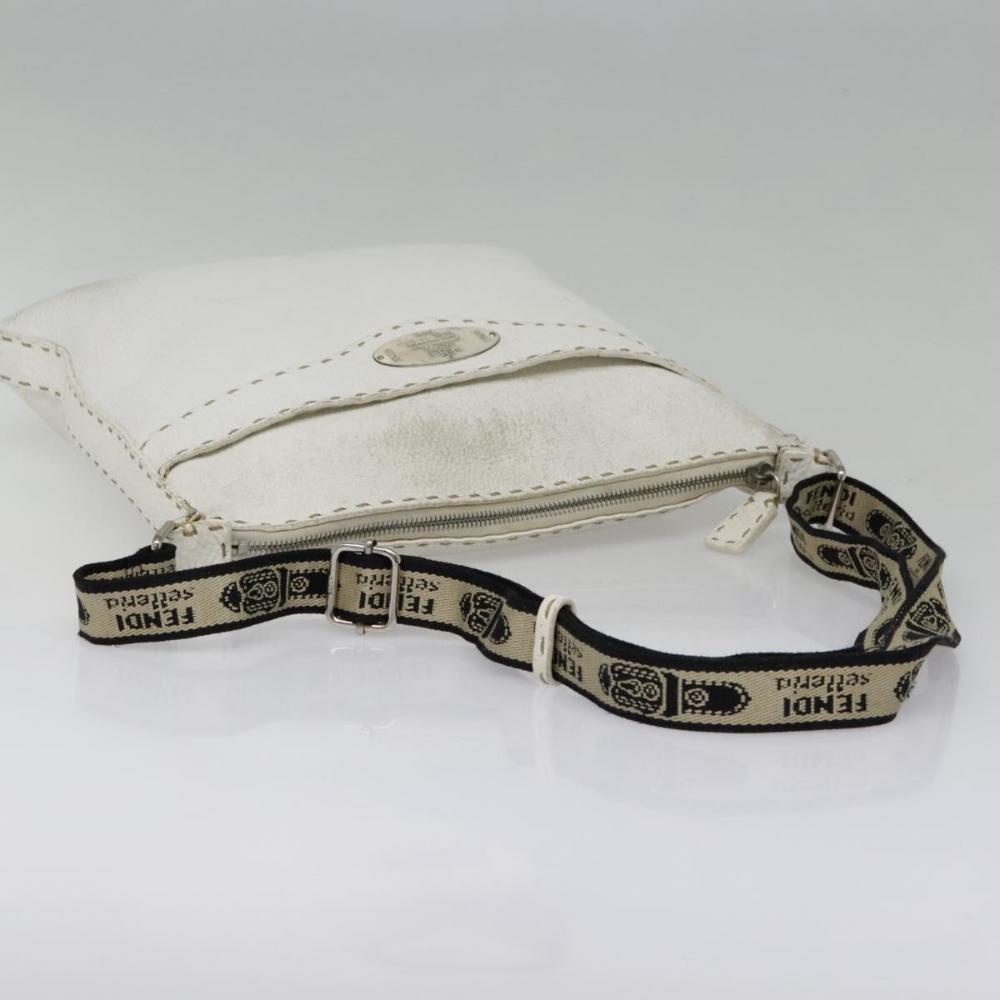 White Leather Fendi Shoulder Bag