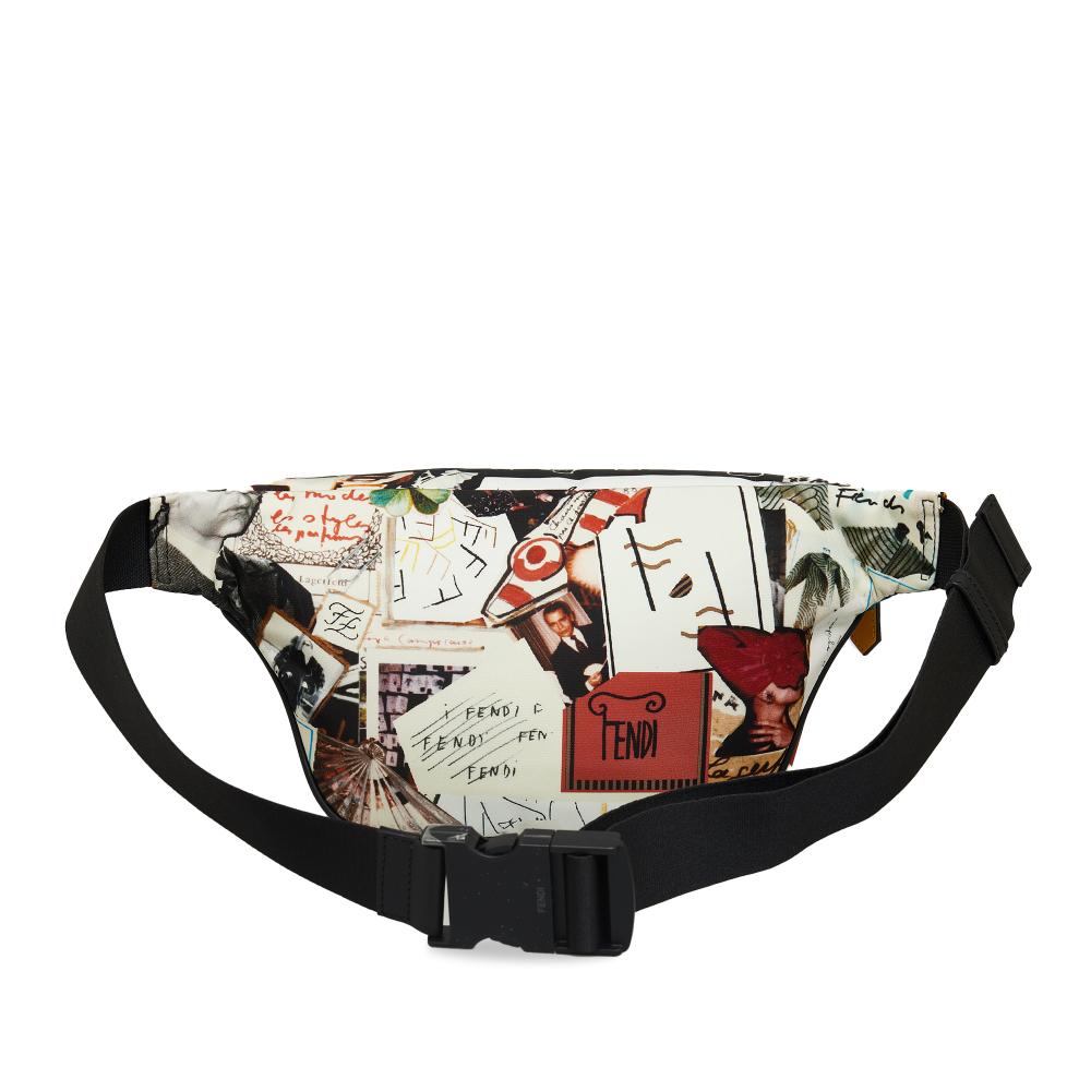 White Nylon Fendi Belt Bag
