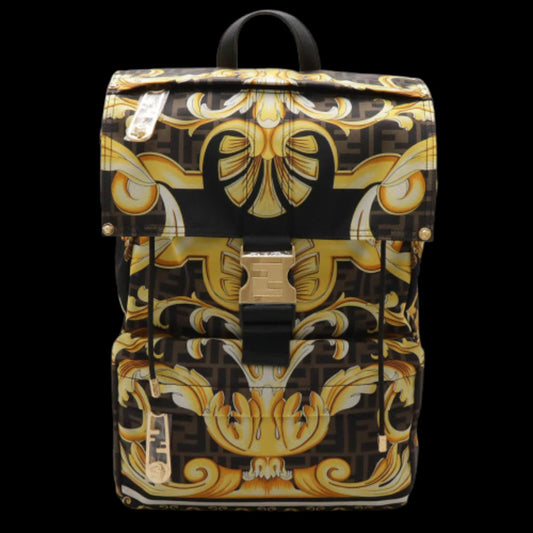 Yellow Canvas Fendi Backpack