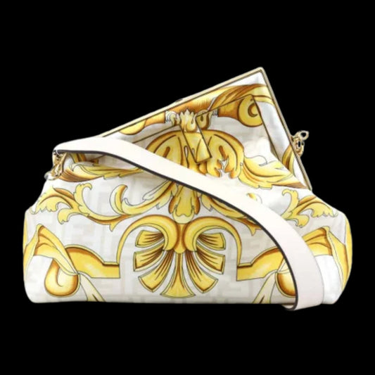 Yellow Canvas Fendi Shoulder Bag