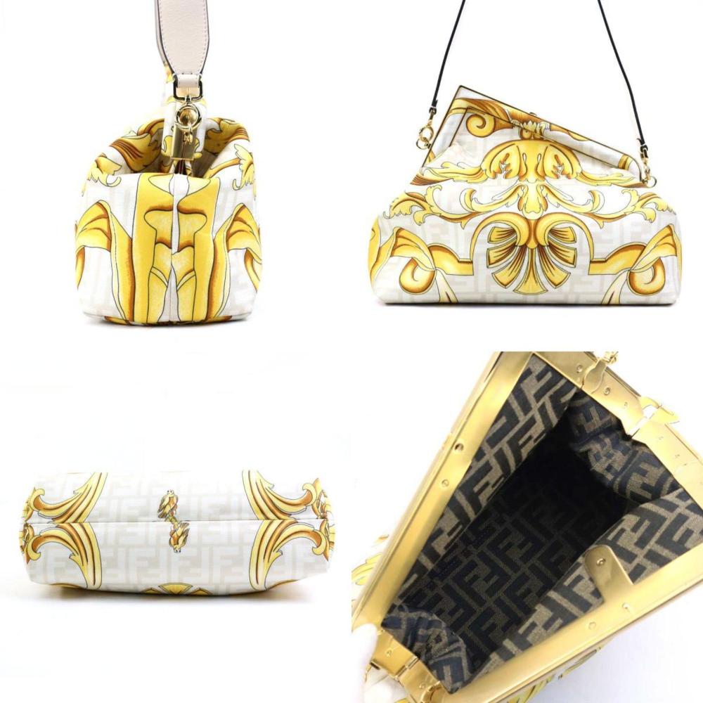 Yellow Canvas Fendi Shoulder Bag