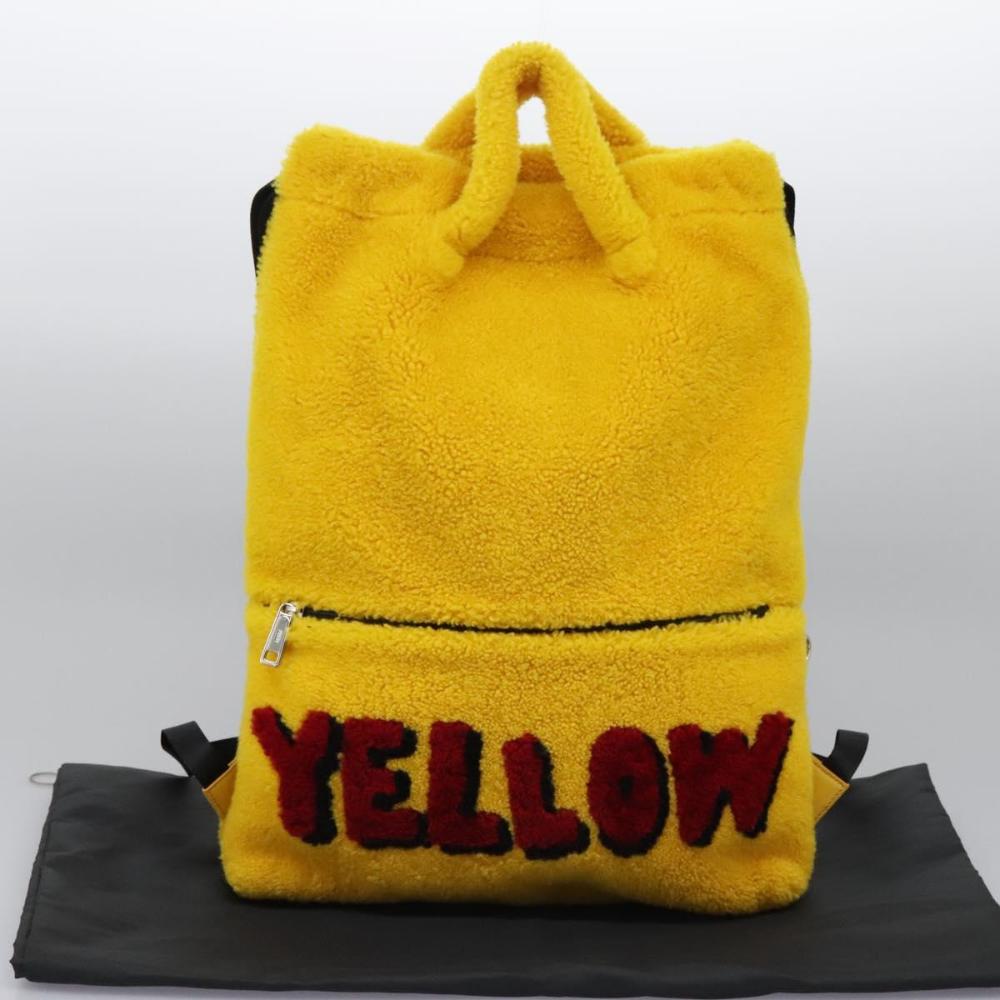 Yellow Canvas Fendi Backpack