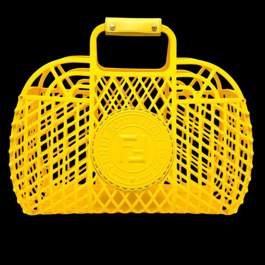 Yellow Fabric Fendi Baguette