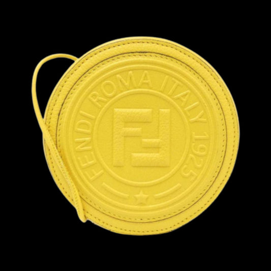 Yellow Leather Fendi Pouch