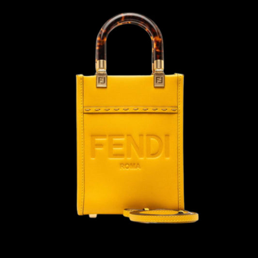 Yellow Leather Fendi Handbag