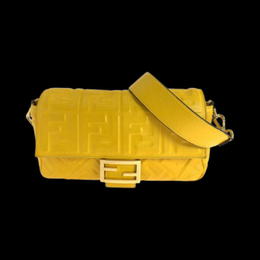 Yellow Leather Fendi Baguette