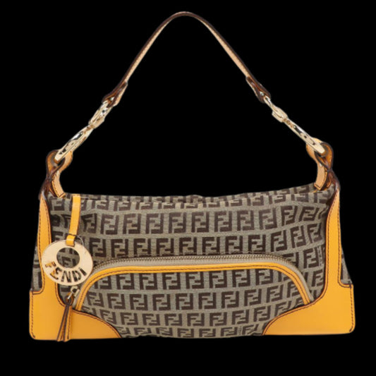 Yellow Leather Fendi Shoulder Bag