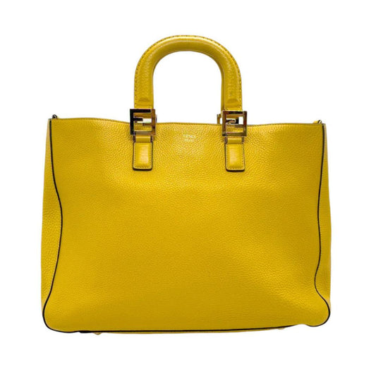Yellow Leather Fendi Tote