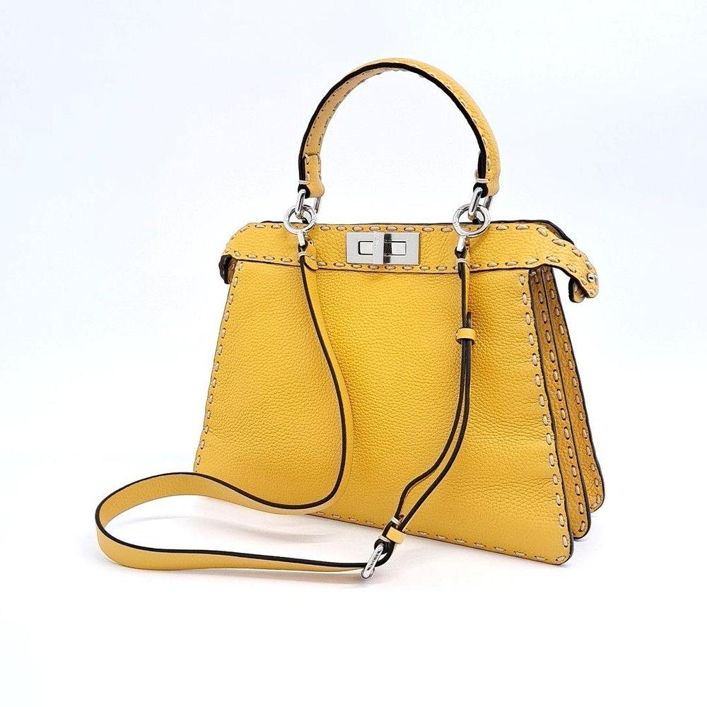 Yellow Leather Fendi Peekaboo