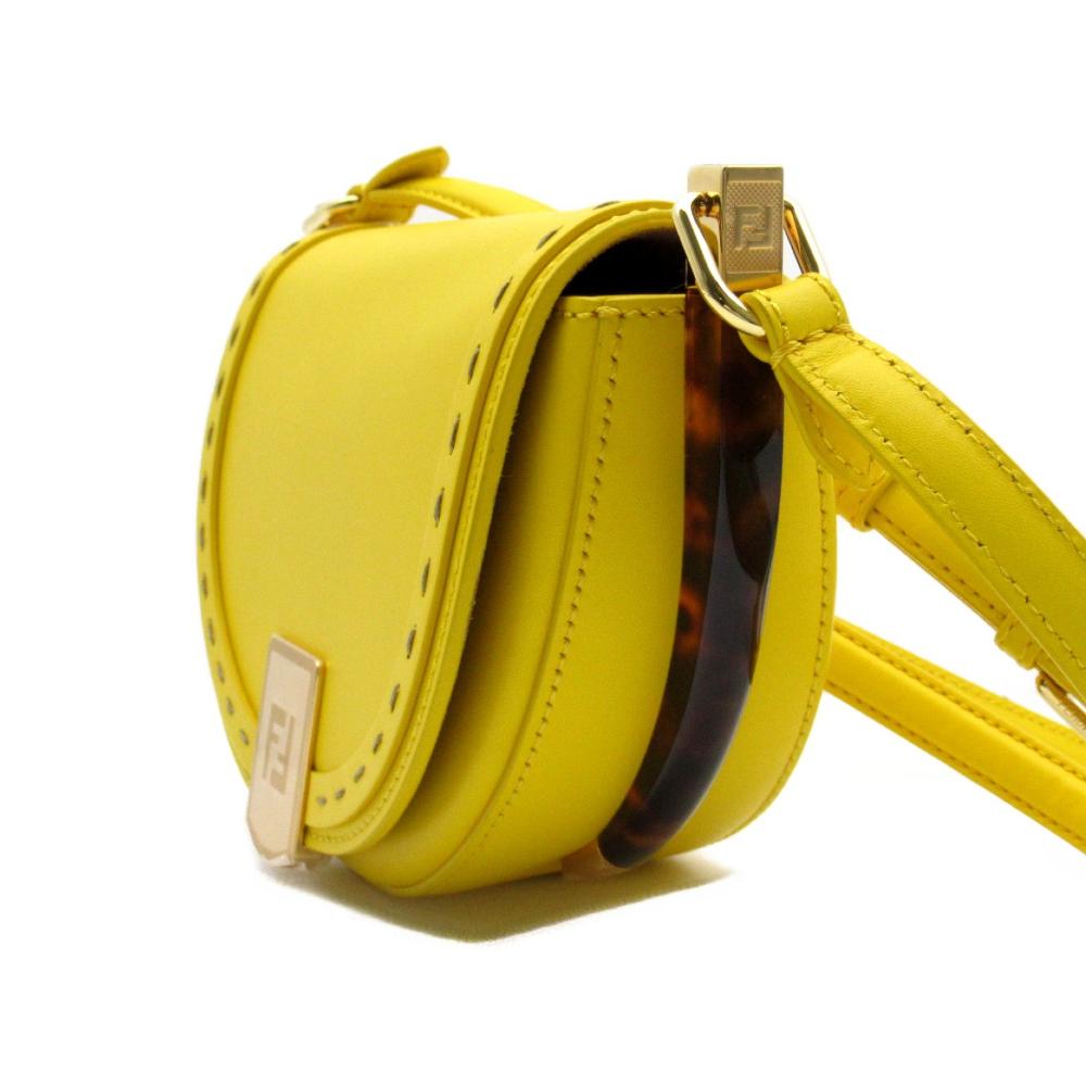 Yellow Leather Fendi Shoulder Bag