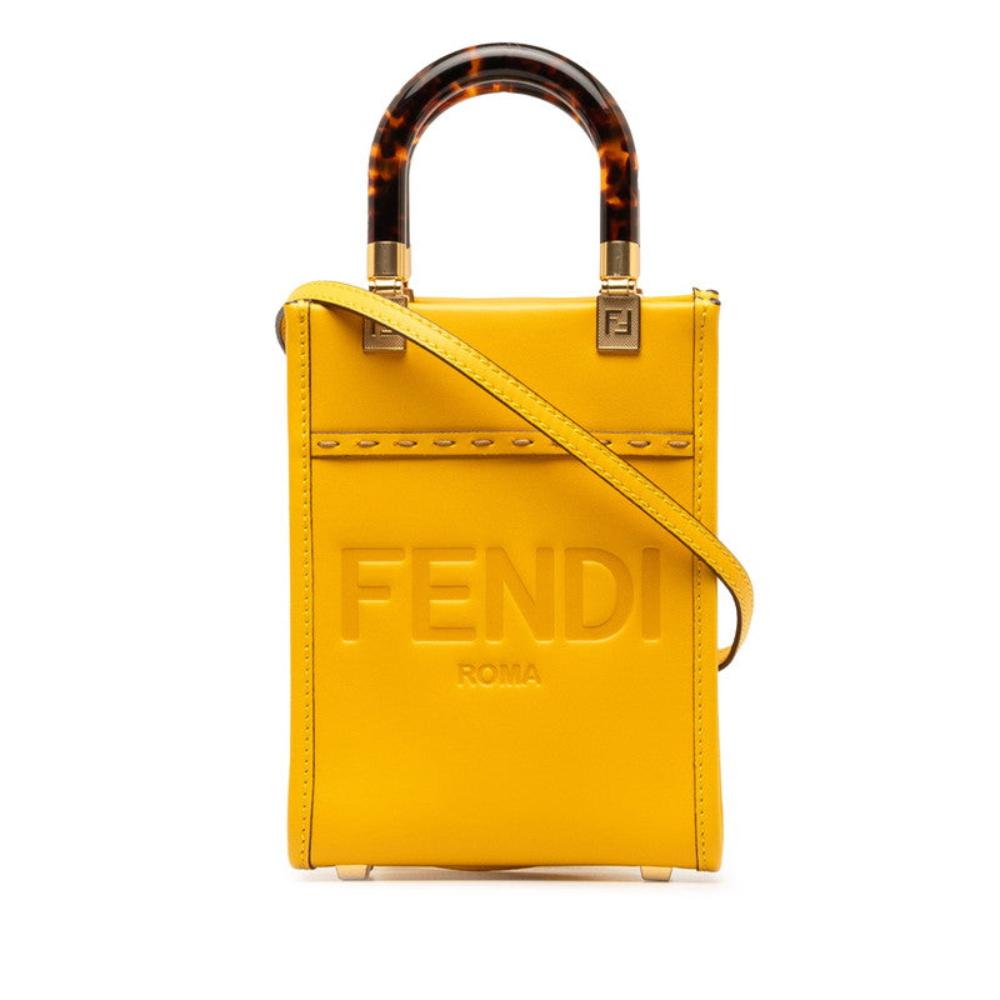 Yellow Leather Fendi Handbag