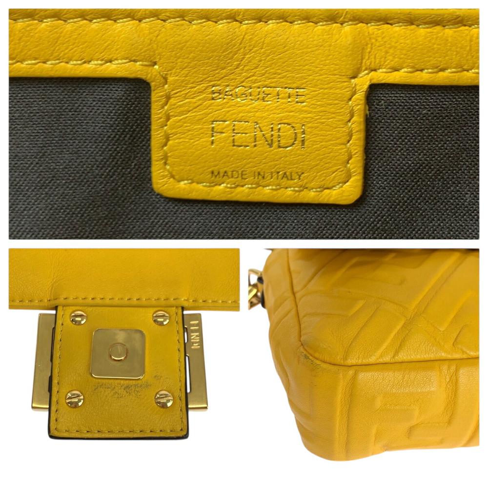 Yellow Leather Fendi Baguette