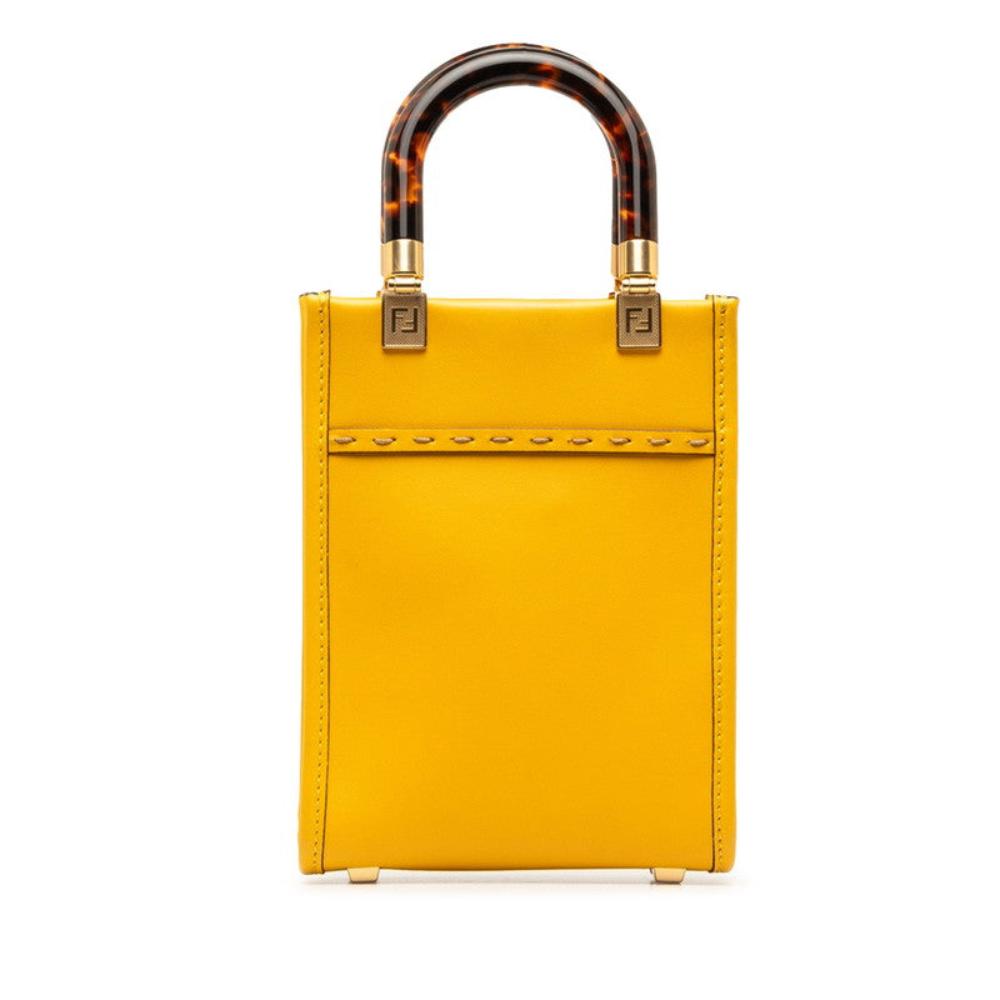 Yellow Leather Fendi Handbag