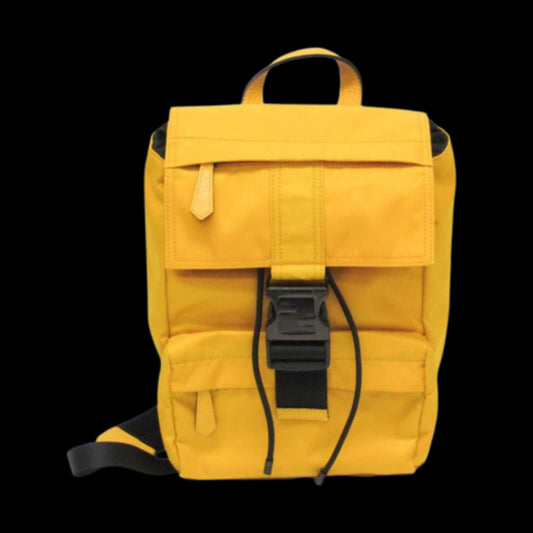 Yellow Nylon Fendi Backpack