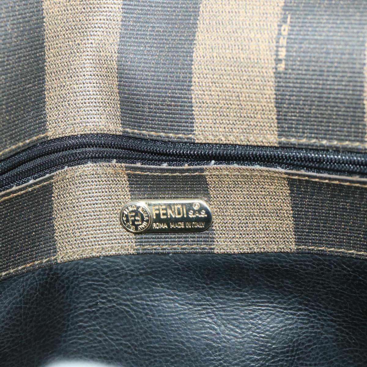 FENDI Pecan Canvas Shoulder Bag Black Brown  fm2527