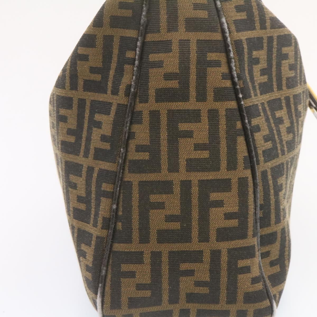 FENDI Zucca Canvas Shoulder Bag Black Brown  am1243g