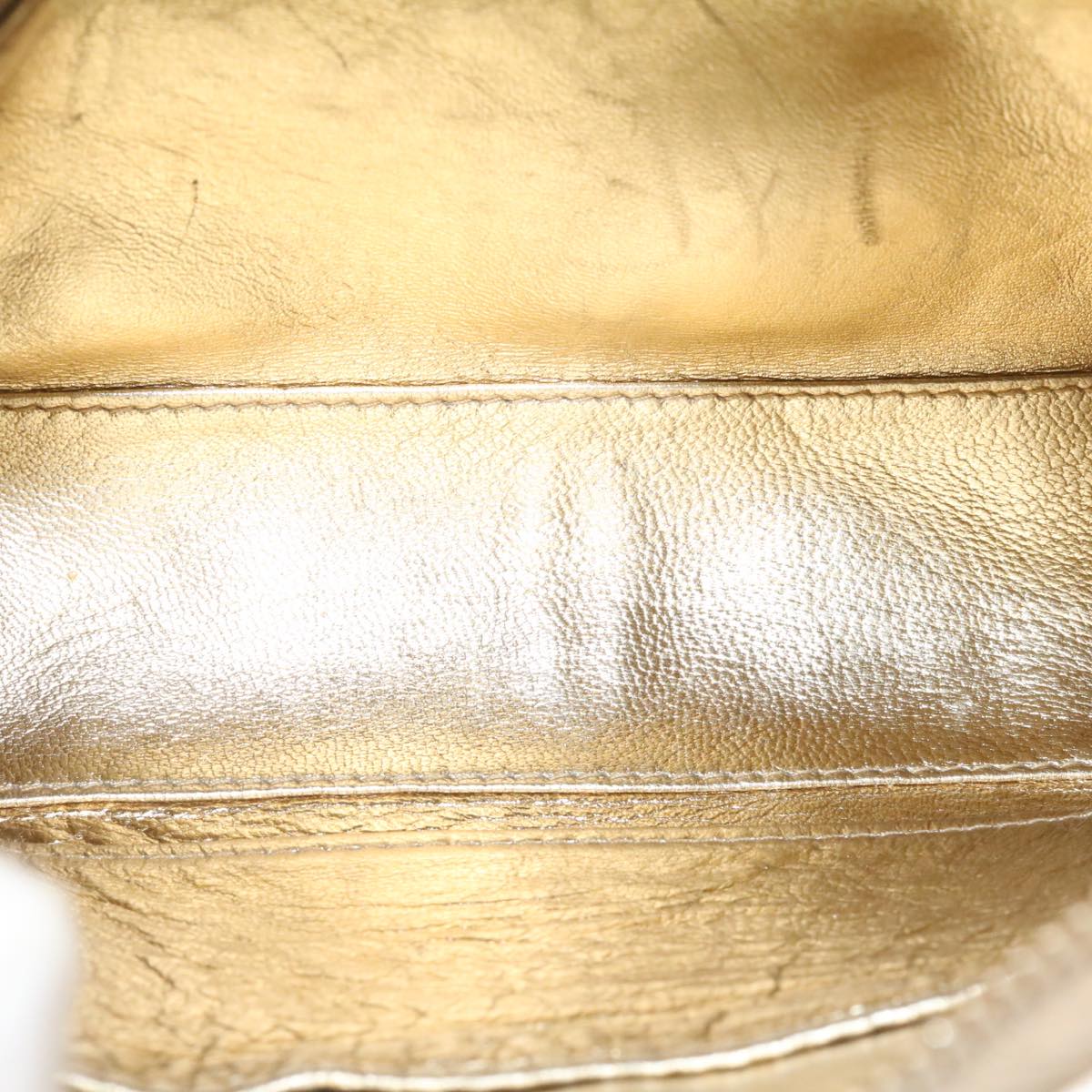 CHANEL Lamb Skin Matelasse Shoulder Bag Gold CC Auth am1684gA