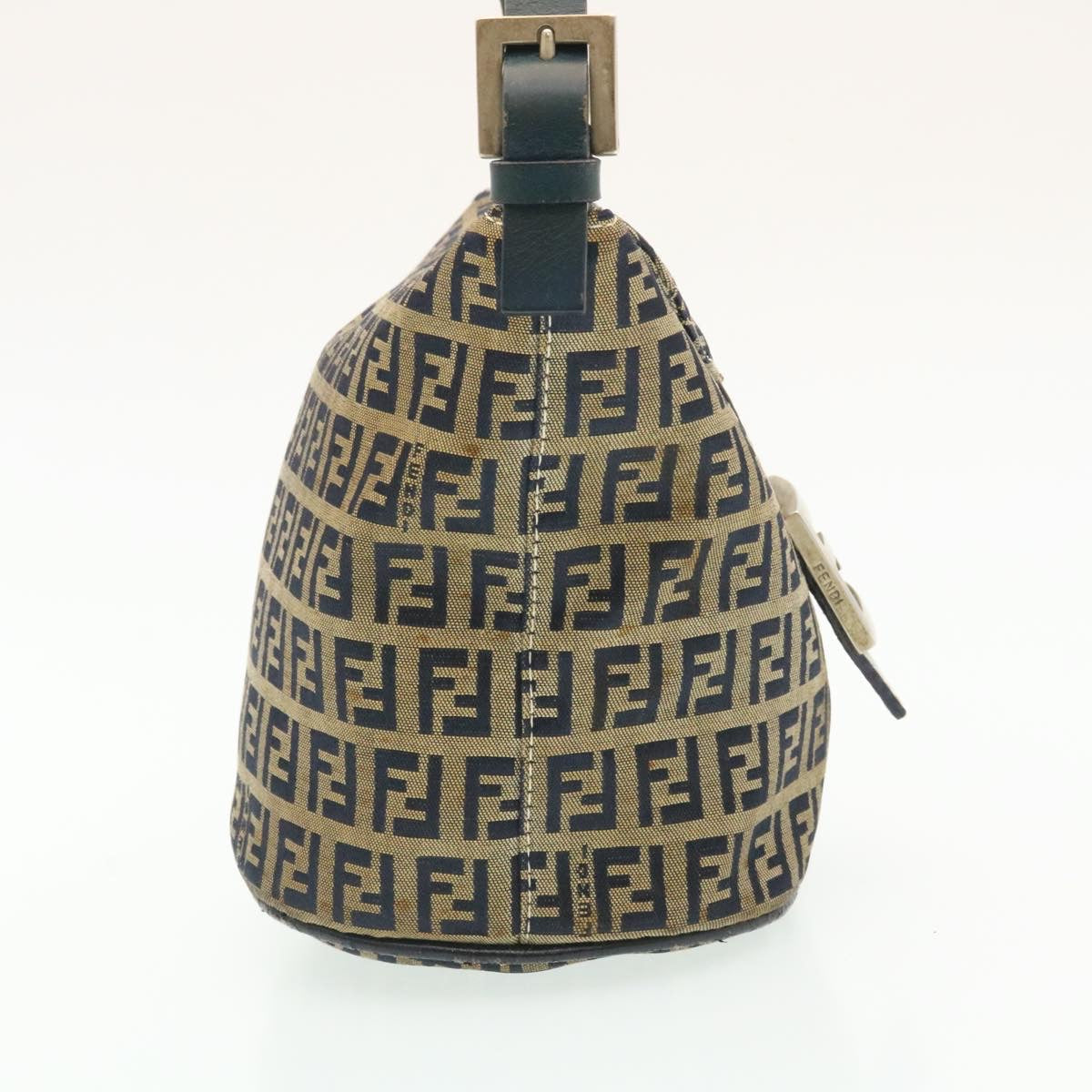 FENDI ZucchinoCanvas Shoulder Bag Brown Auth am1690g