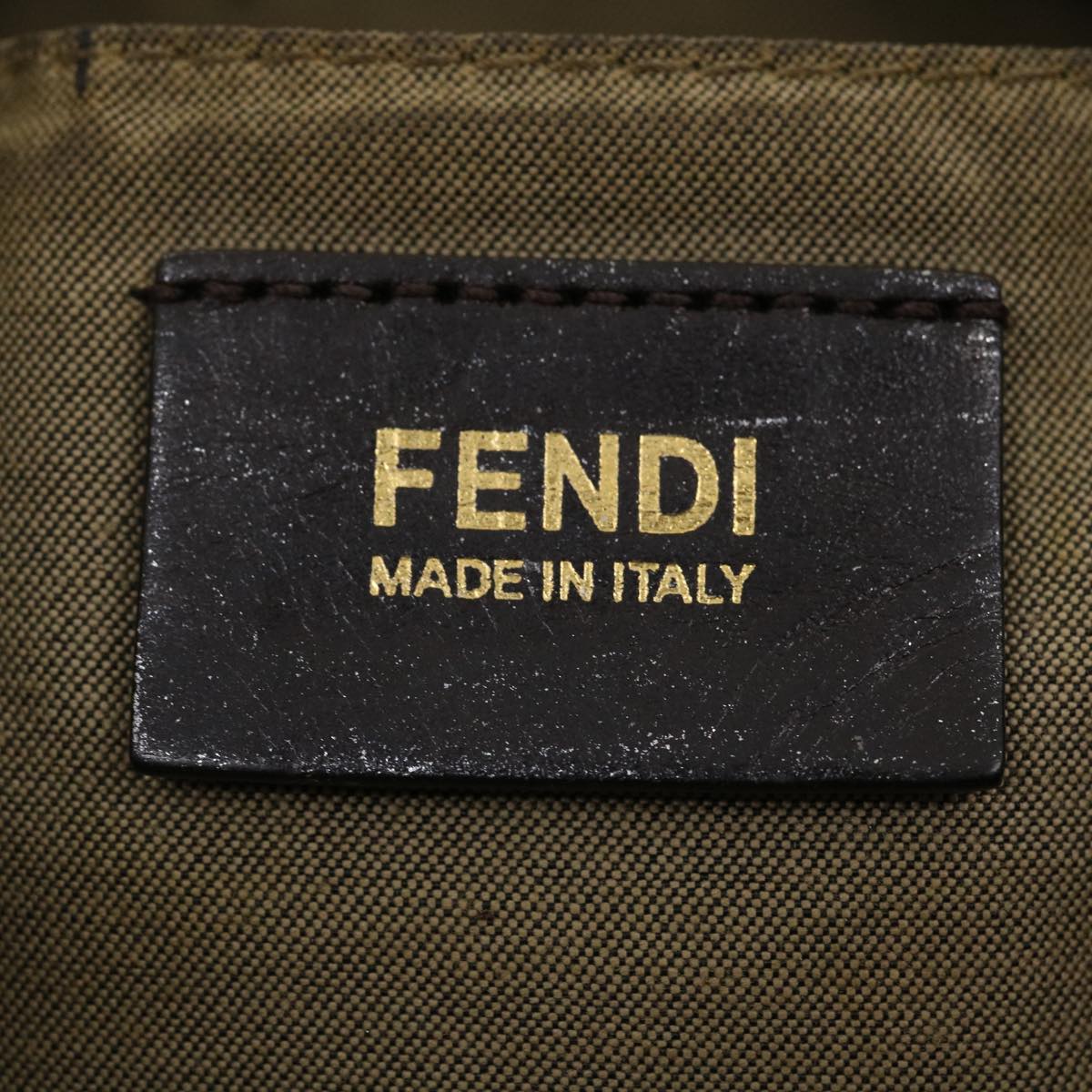 FENDI Zucchino Canvas Shoulder Bag Brown  am2491g