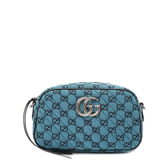 Gucci-GG Marmont Quilted Crossbody Bag in Blue - Runway Catalog