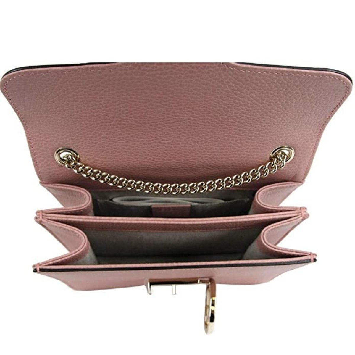 Soft Pink Leather Interlocking G Chain Crossbody Bag