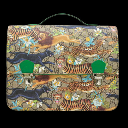 Animal Print Canvas Gucci Backpack